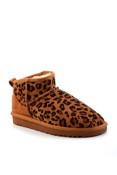 Bambi Taba Leopar Leather Kadın Bot & Bootie K02422008001