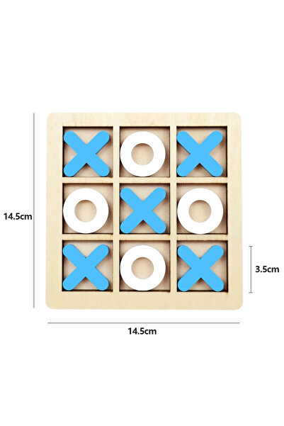 Choice لعبة إكس أو تيك تاك تو الخشبية الزرقاء، لعبة ألغاز تفاعلية صغيرة على ل...