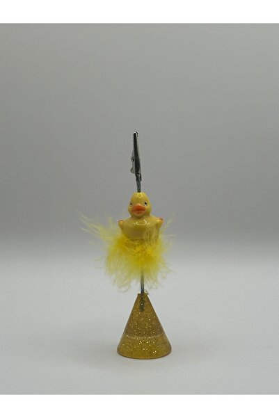 Kenz Design Tüylü Sarı Ördek Tasarımlı Masaüstü Not Tutucu – Yaylı & Klipsli ...