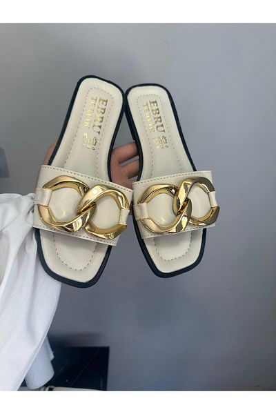 Slipcat Chain Gold Buckle Women's Slippers Outdoor and Indoor Slippers