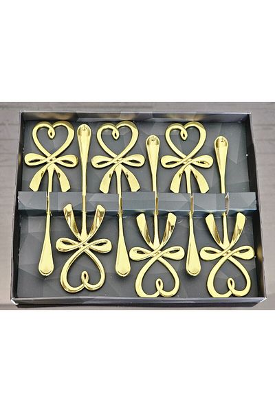 atabey home 6 Pieces Gold Bow Pattern Heart Tea-Mug-Cup Spoon