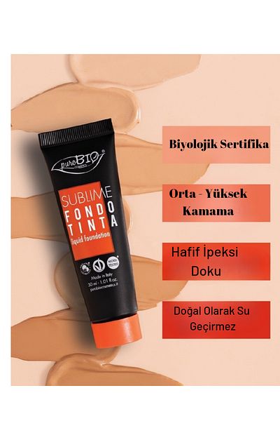 purobıocosmetics كريم أساس نباتي وعضوي |   إخفاء عالي |   لمسة نهائية غير لامعة |   مقاوم للماء 03