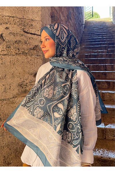 Mira İpek Retro Patterned Cotton Shawl Aura Series