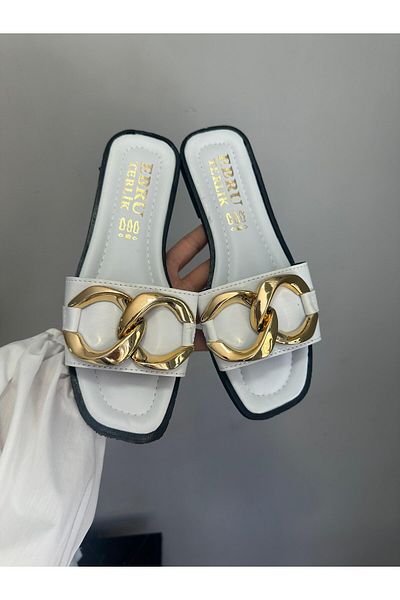 Slipcat Chain Gold Buckle Women's Slippers Outdoor and Indoor Slippers