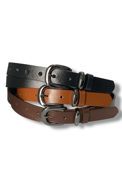 Gesa Bărbați 100% Piele Autentică Curea Subțire Cataramă Nichel Negru 2,5 Cm