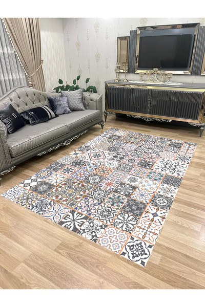 Bordo Halı Yıkanabilir Kaymaz Taban Halı Mutfak Dekor Yolluk Koridor Halısı S...