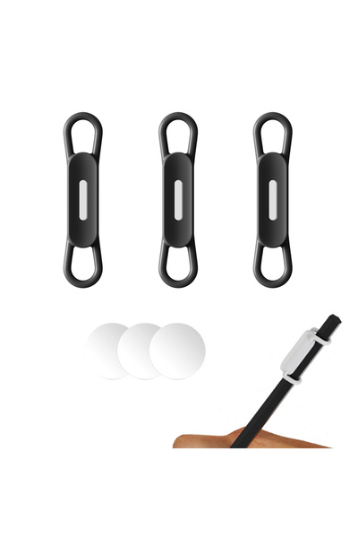 Choice حامل أقلام مغناطيسي أسود من 3 قطع، حامل أقلام سيليكون قابل للتعديل للمكتب والثلاجة، أبيض