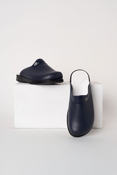 ÇİZGİ MEDİKAL Ανδρικές παντόφλες Sabo Navy Blue Classic Παντόφλες Ορθοπεδικής Νοσοκομείου Doctor Nurse
