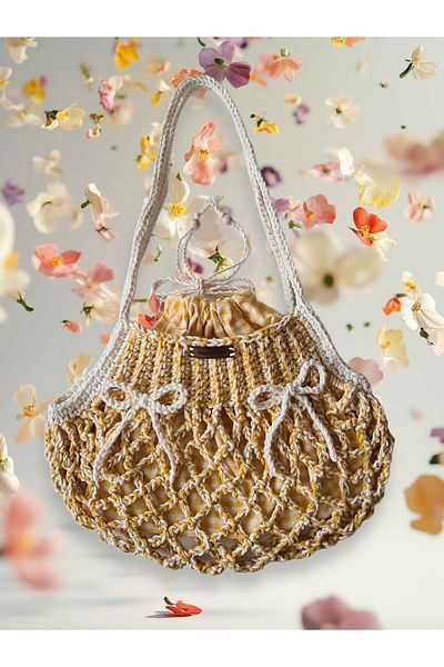 nazegram Knitted Mesh Bag, Bag, Natural, Stylish and Multi-Purpose