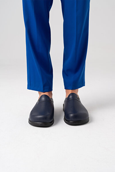 ÇİZGİ MEDİKAL Navy Blue Classic Perforated Men's Sabo Slippers Orthopedic Hospital Doctor Nurse Slippers