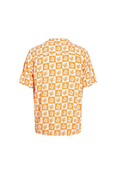 Jack & Jones Normal Orange Patterned Men's Shirt 12241163_Jorgallery Resort Shirt Ss