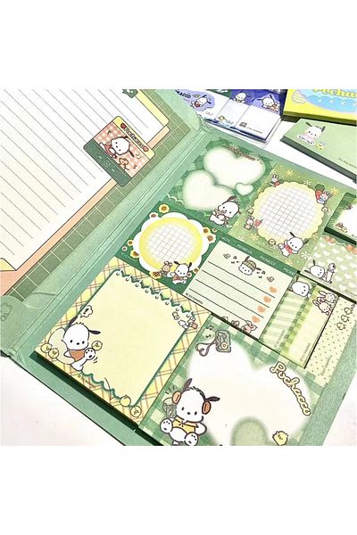 Miniso Pochacco Kawaii Cartoon Hello Kitty Paste Sticky Note Mymelody Cinnamoroll Cute Kuromi Notebook Stud