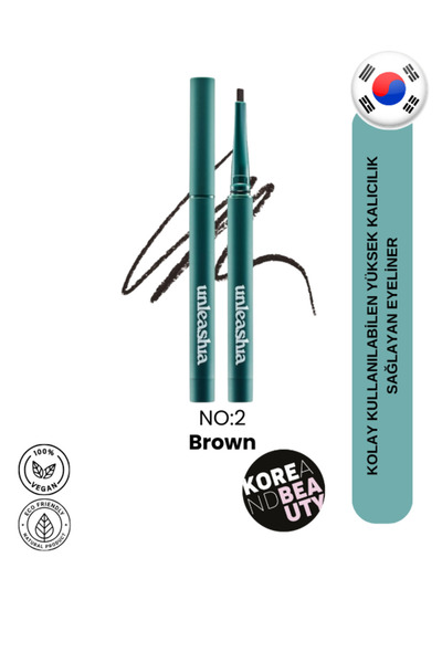 UNLEASHIA Easy Glide Flat Eyeliner 02 Mood Brown | Kolay Sürümlü Eyeliner
