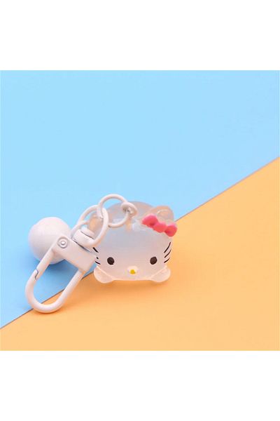 Miniso 4 Kawaii Sanrio Luminous Key Chain Cartoon Hello Kitty Kuromi Cinnamoroll Backpack Bell Pendant Nig.
