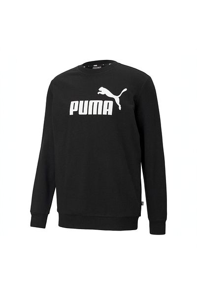 Puma Ess Big Logo Crew – Unisex-Sweatshirt aus schwarzer Baumwolle