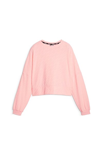 Puma Pink Fit Branded Fleece Women's Sweatshirt - Round Neck