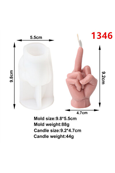 Choice قالب شمعة سيليكون على شكل إصبع وسطى 1346، صناعة يدوية، صناعة الجبس، صن...