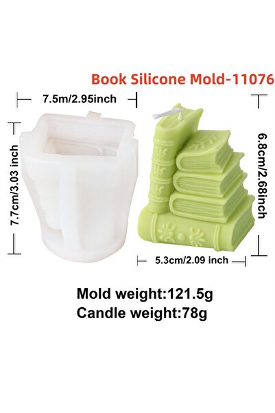 Choice قالب سيليكون للكتاب 03 قالب شمعة سيليكون ثلاثي الأبعاد للكتاب على الطر...