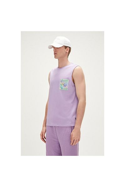 Bad Bear Men's Brown Round Neck Monstera Tank Top