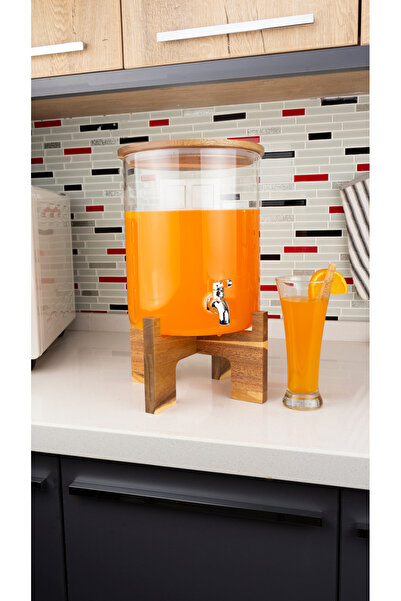 Bambum Fonte Akasya Kapak ve Standlı Cam Sebil 6.5L