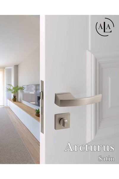 alastore Arcturus - Room Door Handle with Square Badge Right Left Suitable Interior House Door Handle Handles-A208S