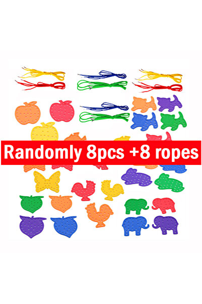 Choice 8 قطع عشوائية من ألواح الربط للأطفال الصغار والرضع والمهارات الحركية ا...