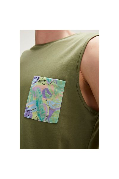 Bad Bear Monstera Men's Khaki Crew Neck Undershirt