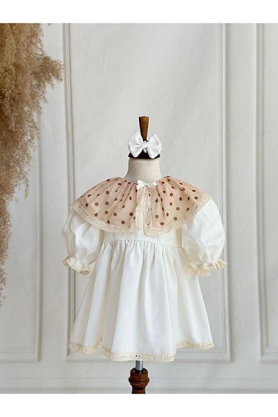 Hobidik Baby Off-White Polka Dot Dress