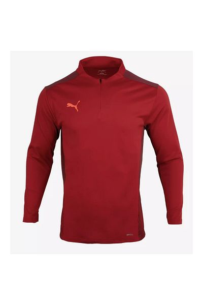 Puma Team Cup 1/4 Zip Men's Red Stand Collar Sweatshirt