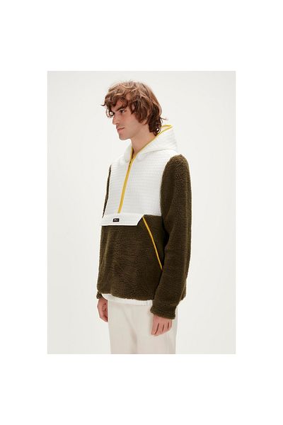 Bad Bear Leonard Half Zip Plush Men's Khaki Stand Collar Sweatshirt