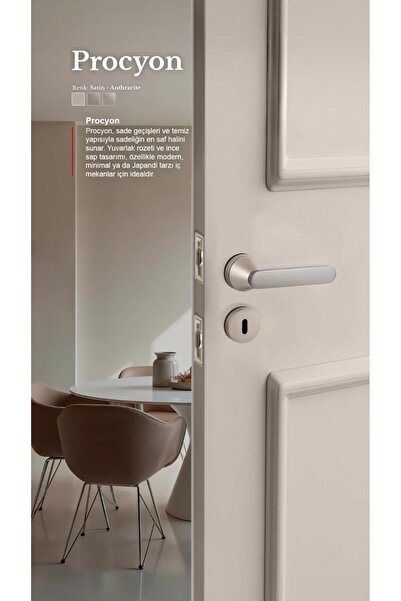 alastore Procyon - Mânerul ușii camerei cu rozetă pătrată, dreapta stânga, potrivit pentru interiorul ușii casei - a203sa