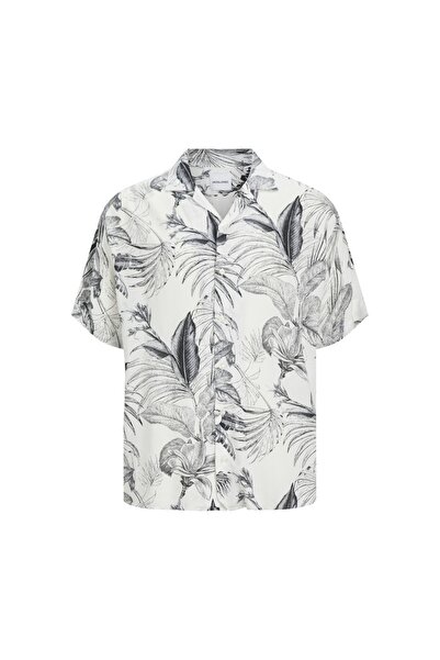 Jack & Jones JACK JONES Erkek Kısa Kollu Çiçek Desenli Gömlek 12249210