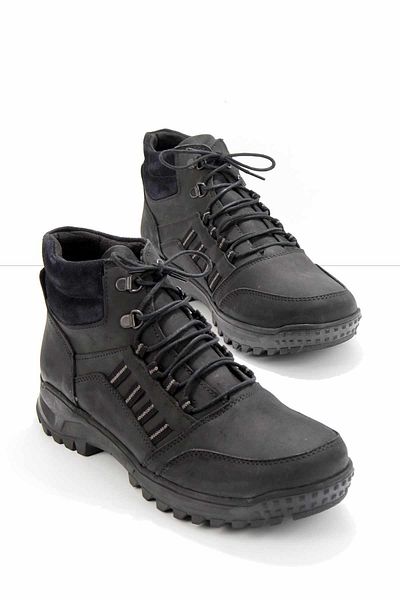 Bambi Black Nubuck Genuine Leather Men's Boots & Bootie E 02795071101