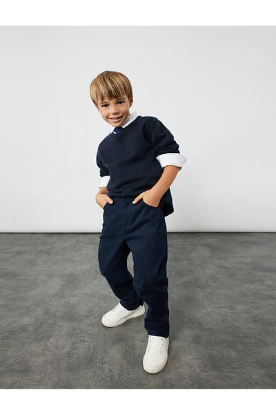 Koton Cotton Button Pocket Detailed Basic Trousers