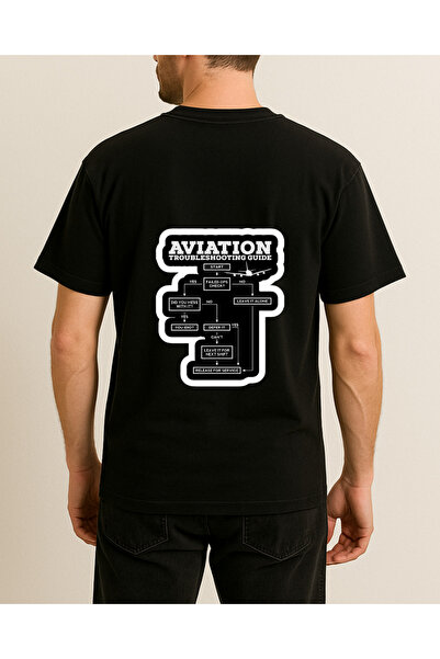 Aviation Troubleshooting Baskılı Tasarımlı T-Shirt