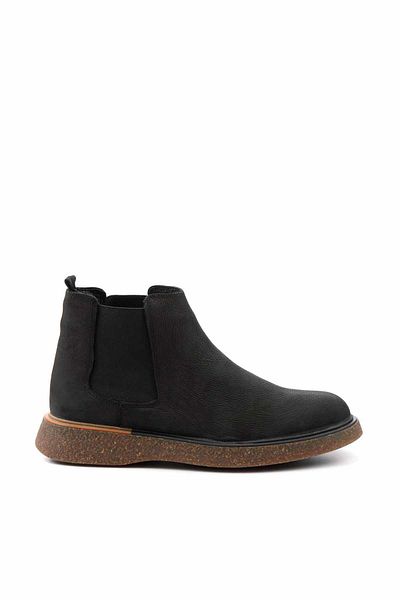 Bambi Black Nubuck Genuine Leather Men's Boots & Booties E02556400001