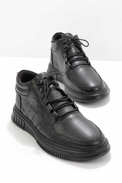 Bambi Black Floater Γνήσιο Δερμάτινο Ανδρικές Μπότες & Μποτάκια E02556030540