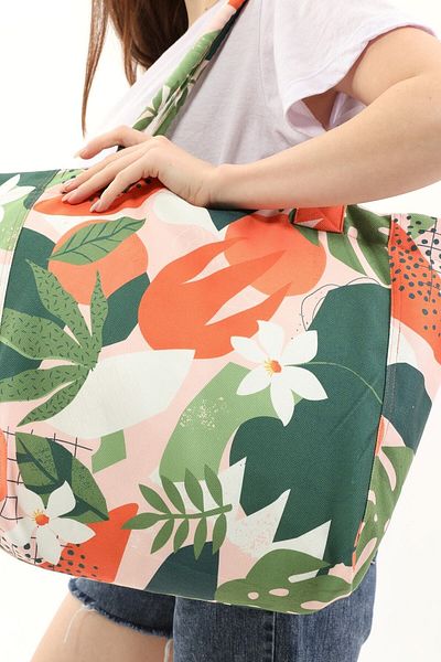 Bolder Happy Bag Orange Pattern Beach Bag