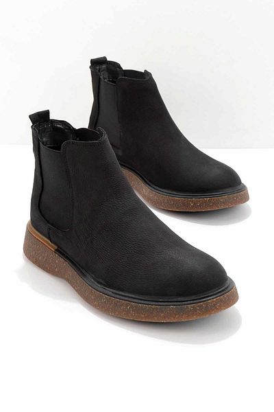 Bambi Black Nubuck Genuine Leather Men's Boots & Booties E02556400001