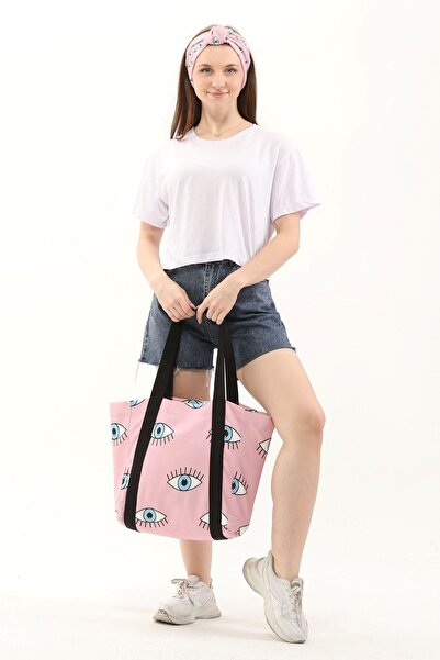 Bolder Geantă cu model Ochi roz strălucitor