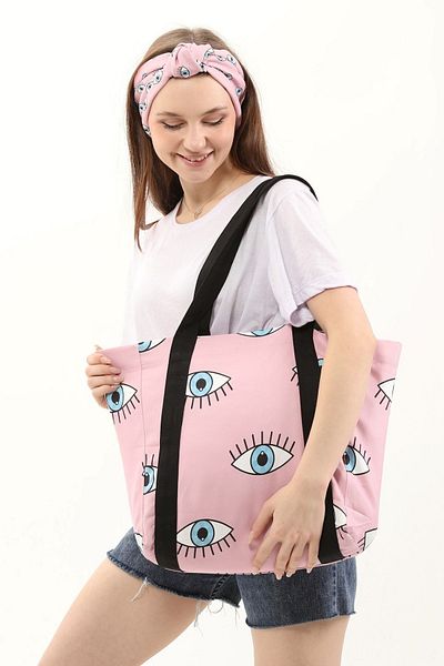Bolder Shine Pink Eyes Patterned Bag