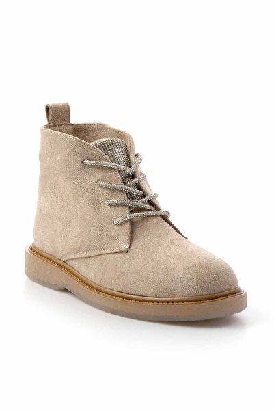 Bambi Bej Lame Kadın Bot & Bootie K02503901302