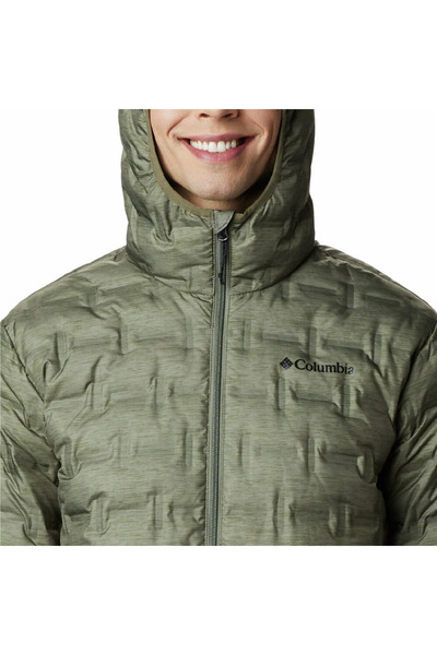 Columbia Delta Ridge Down Hooded Erkek Haki Kapüşonlu Mont