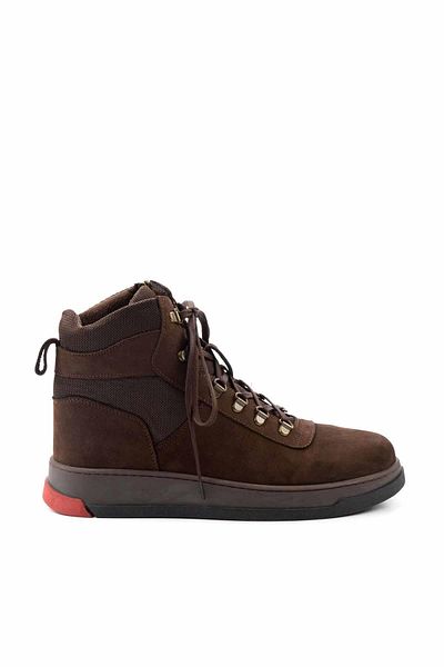 Bambi Καφέ Nubuck Γνήσιο Δερμάτινο Ανδρικές Μπότες & Μποτάκια E02811580901