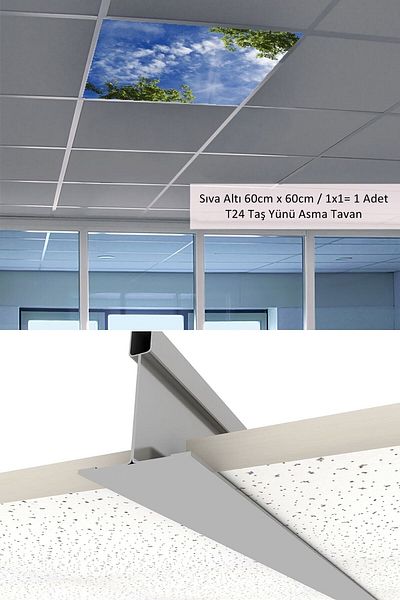 Gökyüzü Panel Led Luminaire-60cmx60cm-hanging Ceiling Led-mounted-54w-white-led Panel-60x60 Stone Wool Hanging Ceiling LED-a+