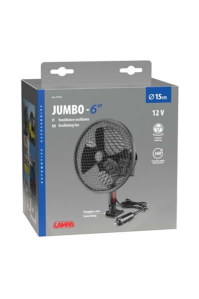Lampa Jumbo Ø6” metal oscillating fan 12V