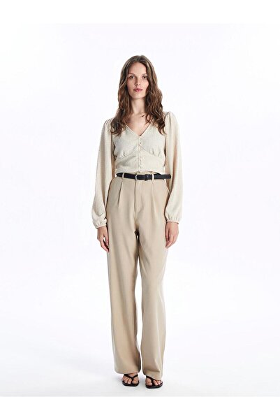 LC Waikiki V Yaka Dokulu Kadın Bluz