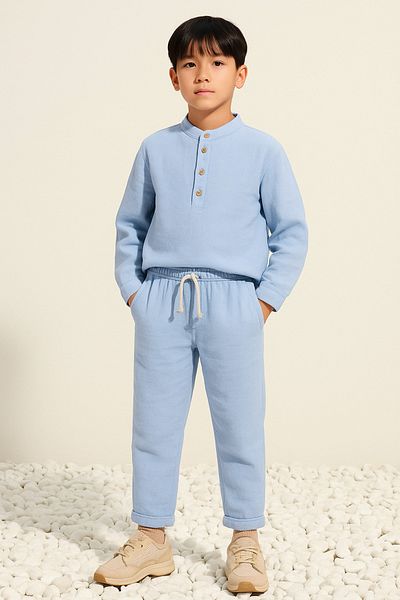 rg kidsstore Σετ νεανικό πουκάμισο και φούτερ από μουσελίνα