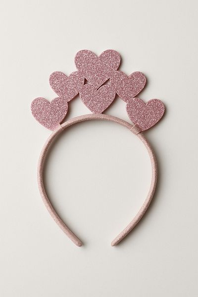Magu Girl's Glitter Heart Princess Crown – Party and Birthday Accessory
