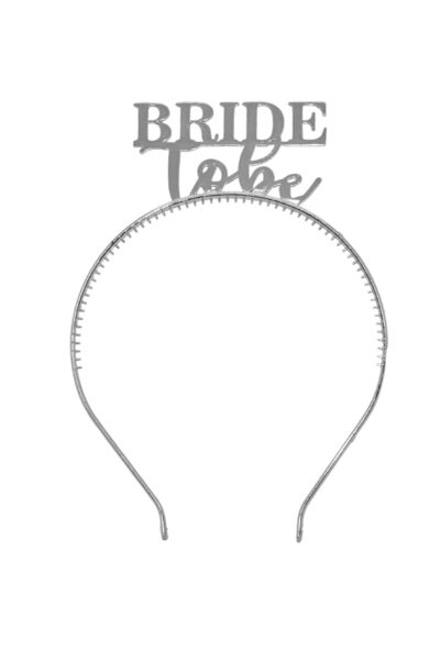 Anatolia Bride to Be Written Crown and Sash Silver Color
